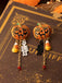 Halloween Pumpkin Skull Chain Alloy Earrings - vintage fashion, retro style