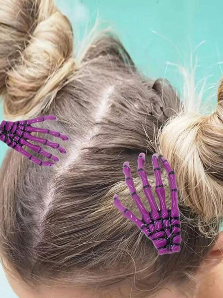 Halloween Skeleton Hand Hair Clip - vintage fashion, retro style