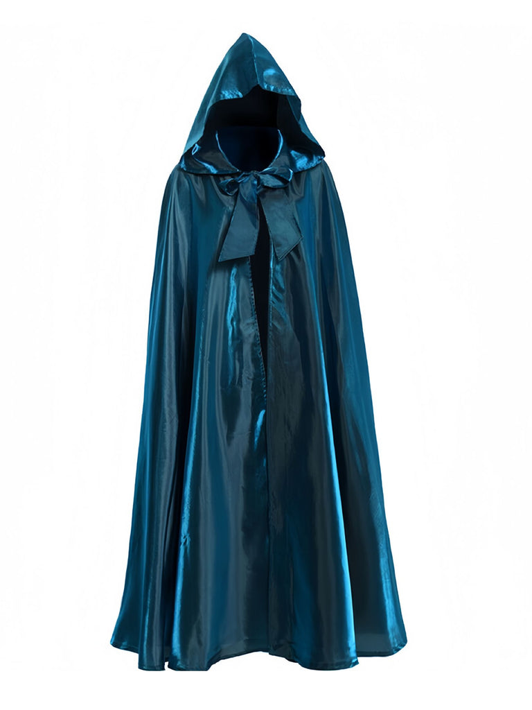 Halloween Solid Tie Hooded Cape Cloak - vintage fashion, retro style