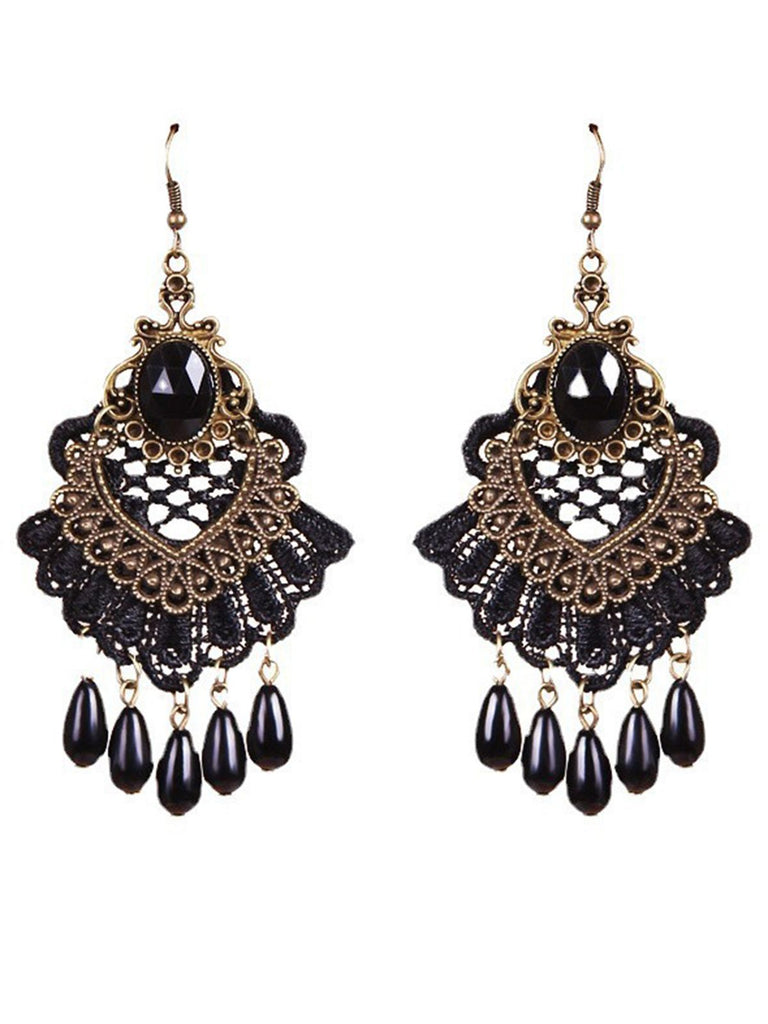 Halloween Vintage Beading Earrings: 1950s detail work for the woman who notices