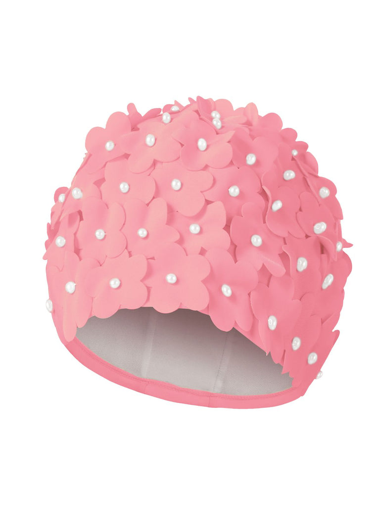 Hand-made Pearl Three-Dimensional Swimming Cap — vintage elegance for the modern woman