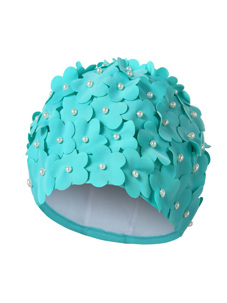 Hand-made Pearl Three-Dimensional Swimming Cap: timeless style reimagined