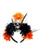 Dark Horror Skull Feather 3D Flowers Headband - vintage fashion, retro style