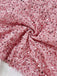 Pink 1960s Christmas Fur Sequin Strapless Dress