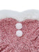 Pink 1960s Christmas Fur Sequin Strapless Dress