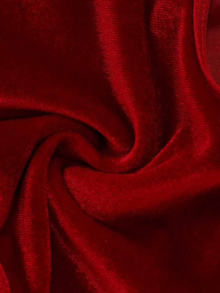 1970s Deep V-Neck Christmas Plush Bodysuit With Hat