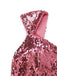 Pink 1920s Sequin Cap-Sleeve High Slit Maxi Dress