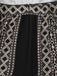 Black 1970s Bohemian Print Halter Tiered Backless Dress