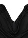 Black 1930s Sequined Belt Deep V-Neck Jumpsuit