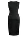 Black 1950s Sleeveless Side-Bow-Slit Maxi Dress