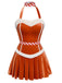 1980s Flannelette Pom Pom Gingerbread Man Dress