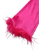 2PCS 1970s Feather Cuff Tie-Up Crop Top & Slit Pants