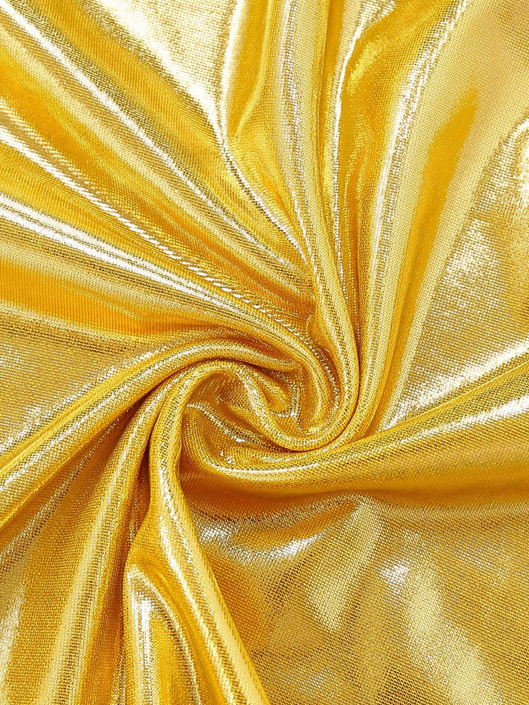 1960s Metallic Halter Keyhole Bodycon Dress
