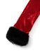 Red 1970s Christmas Fur-Trim Lace Up Velvet Dress
