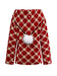 [Pre-Sale] Red 1940s Detachable Fur Collar Plaid Fleece Coat