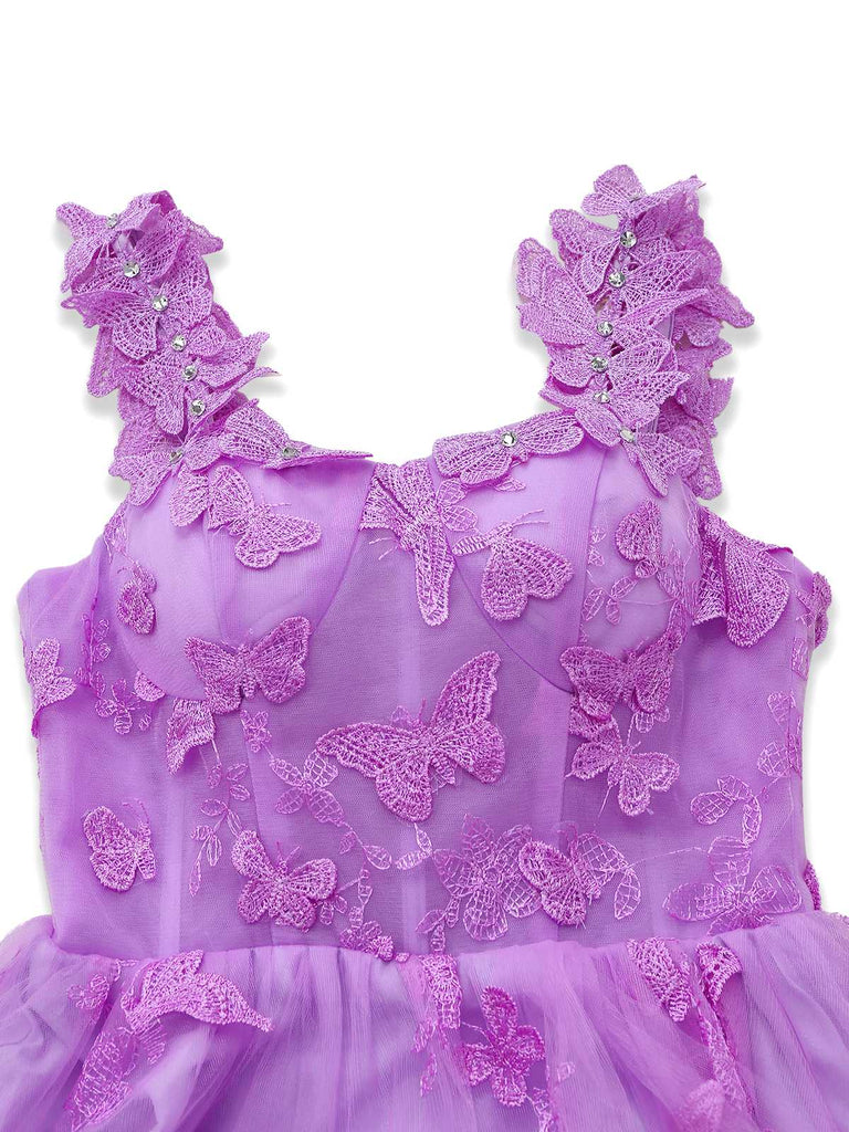 1930s Spaghetti Strap 3D Butterflies Mesh Maxi Dress