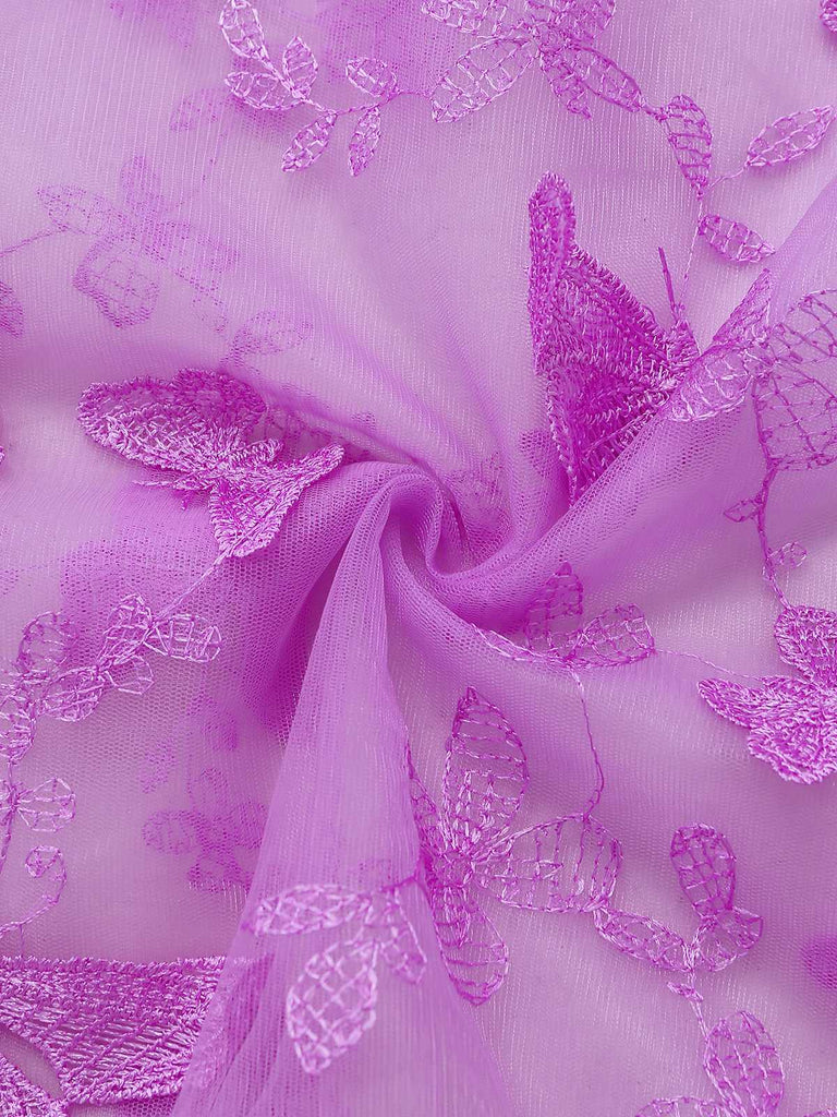 1930s Spaghetti Strap 3D Butterflies Mesh Maxi Dress