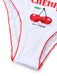 White 1970s Cherry Print Tie-Halter Bikini Set