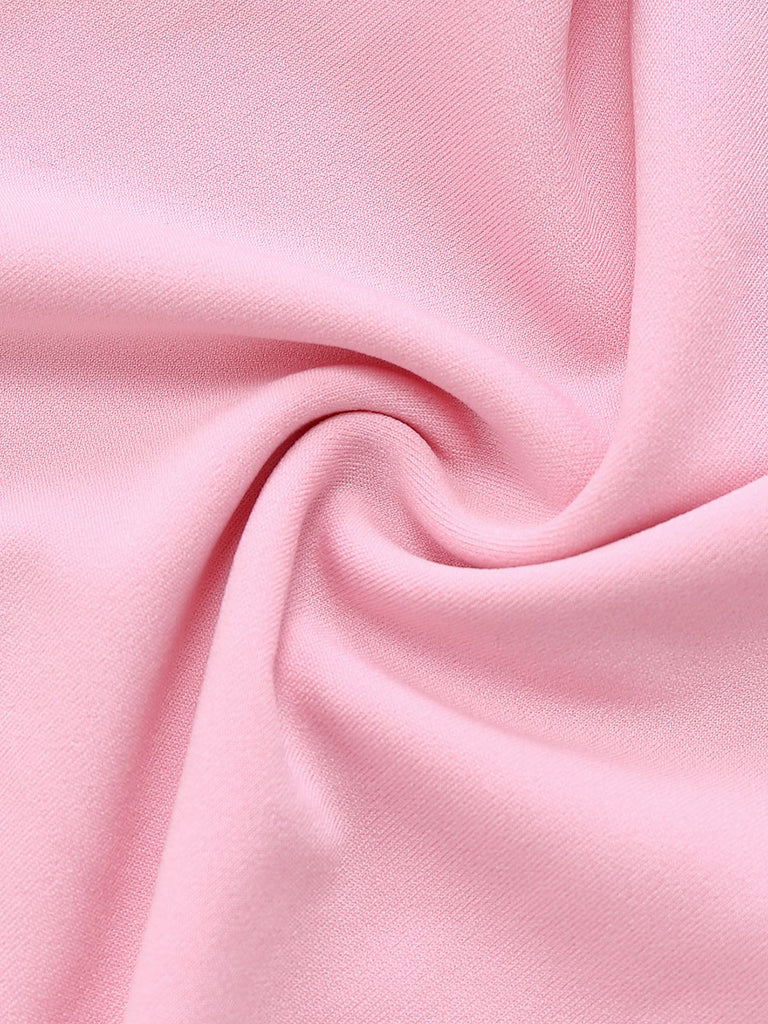 Pink 1970s Sequin Feather -Sleeve Wide-Leg Jumpsuit