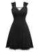 Black 1950s Solid Butterfly Backless Nightdress