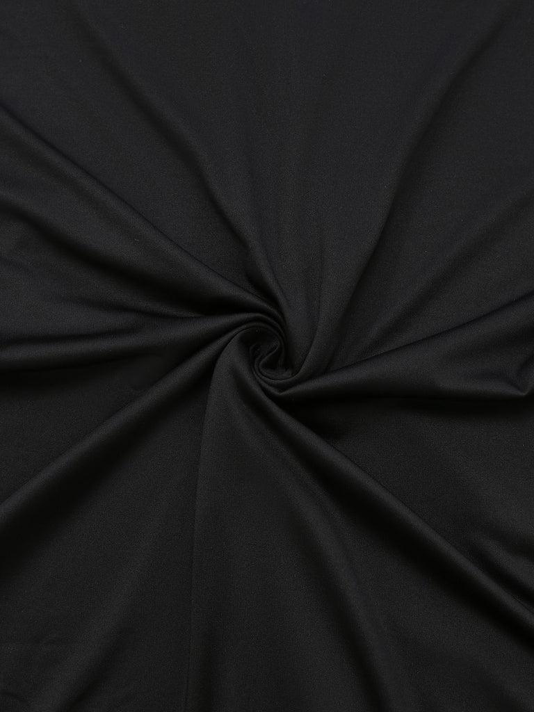 Black 1950s Solid Butterfly Backless Nightdress