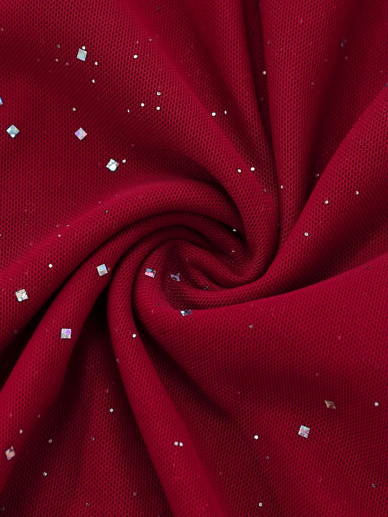 1980s Backless Cowl Glitter Halter Slit Maxi Dress