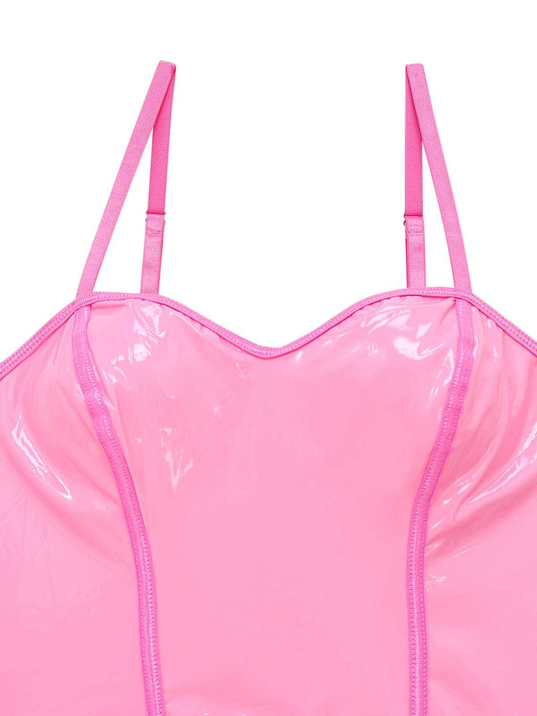 1980s Bunny Costume Latex Dress With Ears Headband