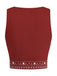 Dark Red 1970s Embroidered Boho Vest