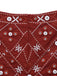 Dark Red 1970s Embroidered Boho Shorts