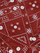 Dark Red 1970s Embroidered Boho Shorts