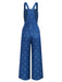 Blue 1970s Boho Star Print Overall Jumpsuit