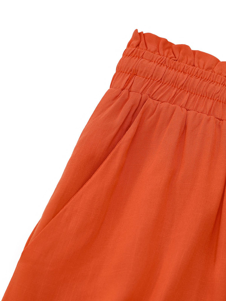 1940s Solid Medium Rise Palazzo Pants