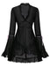 Black 1970s Bowknot Ruffled Sheer Nightdress