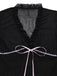 Black 1970s Bowknot Ruffled Sheer Nightdress