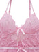 Pink 1950s Lace Spaghetti Strap Bow Nightgown