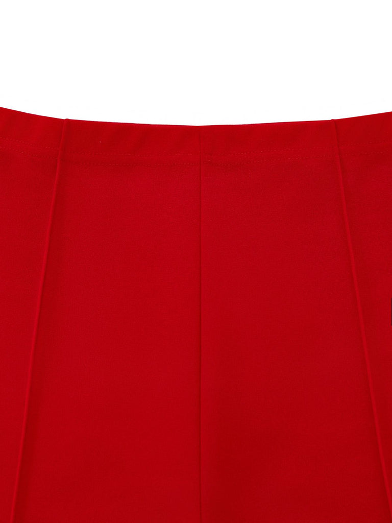 1970s High-Waisted Solid Flare Pants