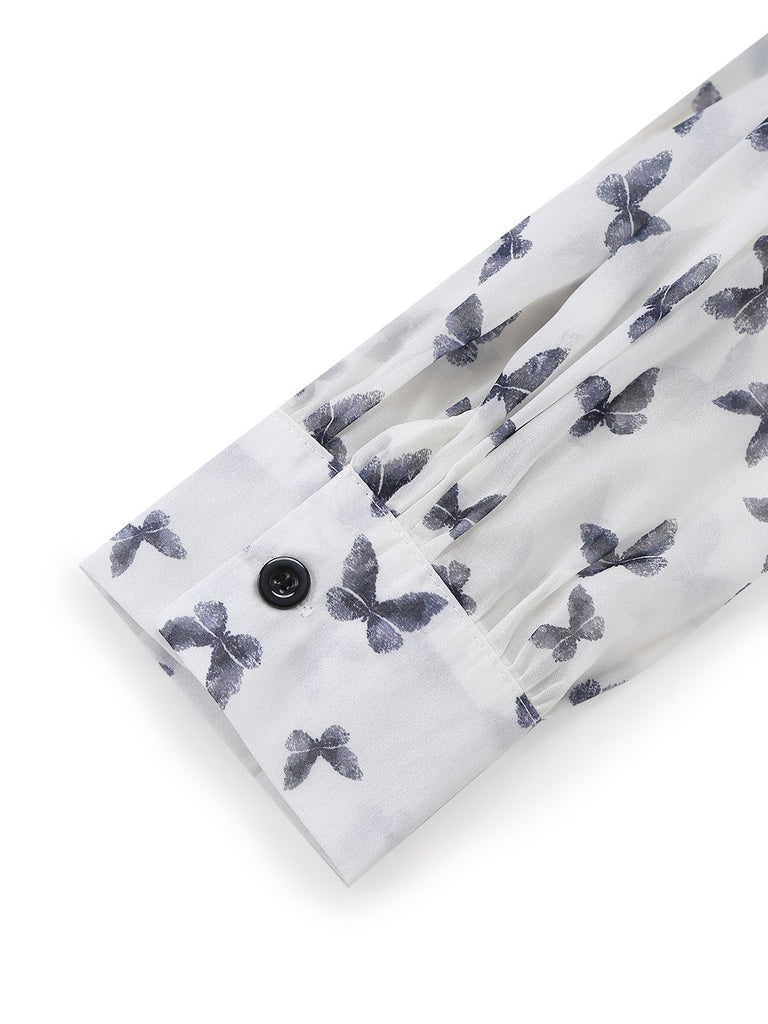 White 1980s Butterfly Pearl Pleated Velvet Corset Midi Dress