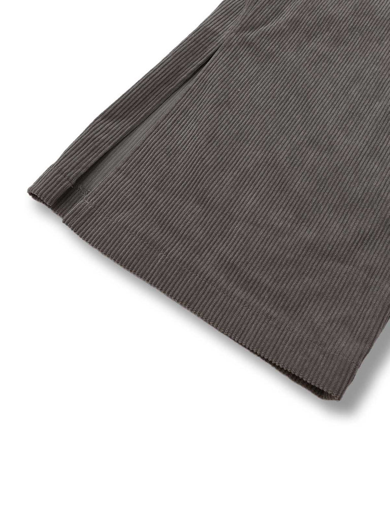 Gray 1940s Corduroy Wide-Leg Overall Jumpsuit