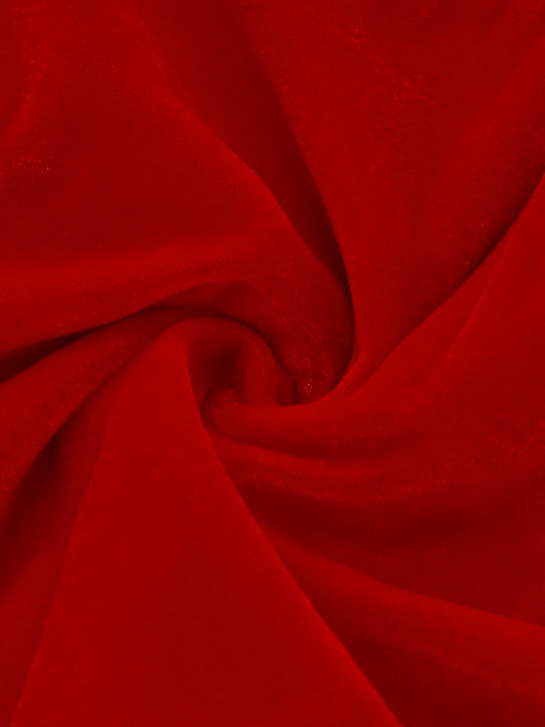 Red & Green 1940s Christmas Grinch Fur Trimmed Dress