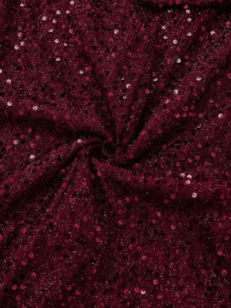 Wine Red 1930s Sequin Bow Maxi Mermaid Dress