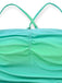 Ombre Green 1930s Ruched One-Piece Swimsuit