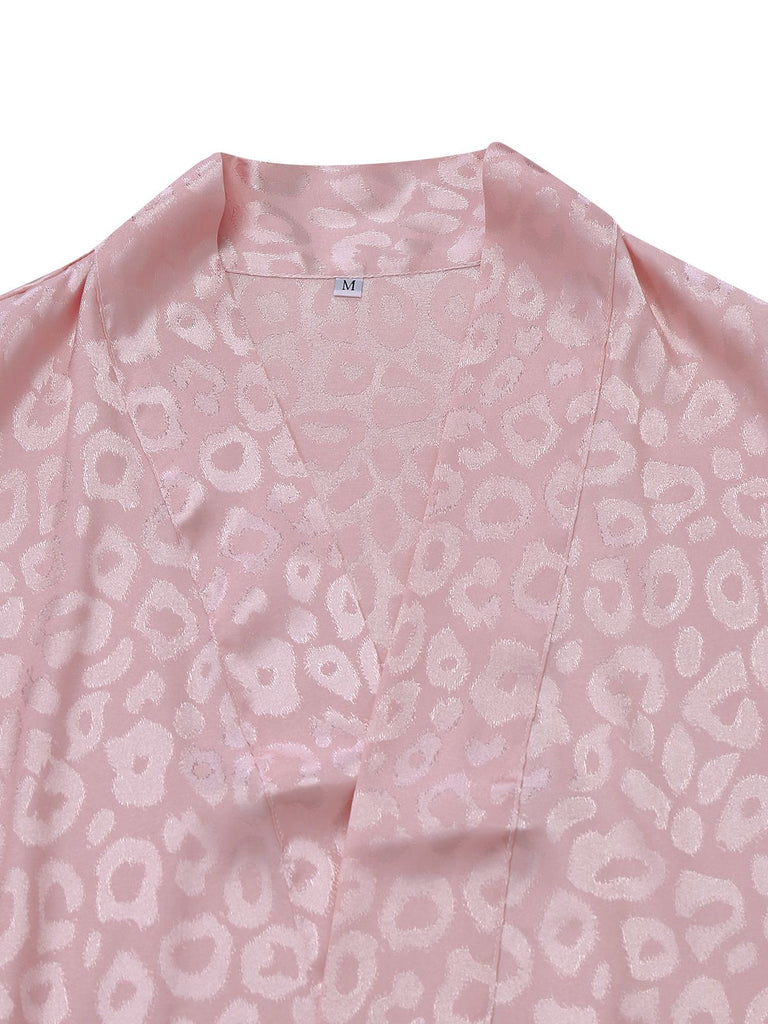 1950s Leopard Print Lace-Up Robe