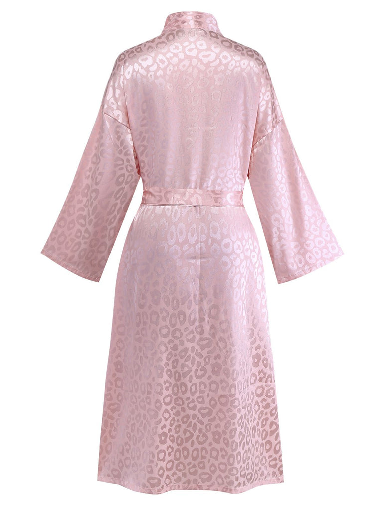 1950s Leopard Print Lace-Up Robe