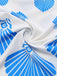 Blue 1930s Spaghetti Strap Seashell Print Belted Jumpsuit