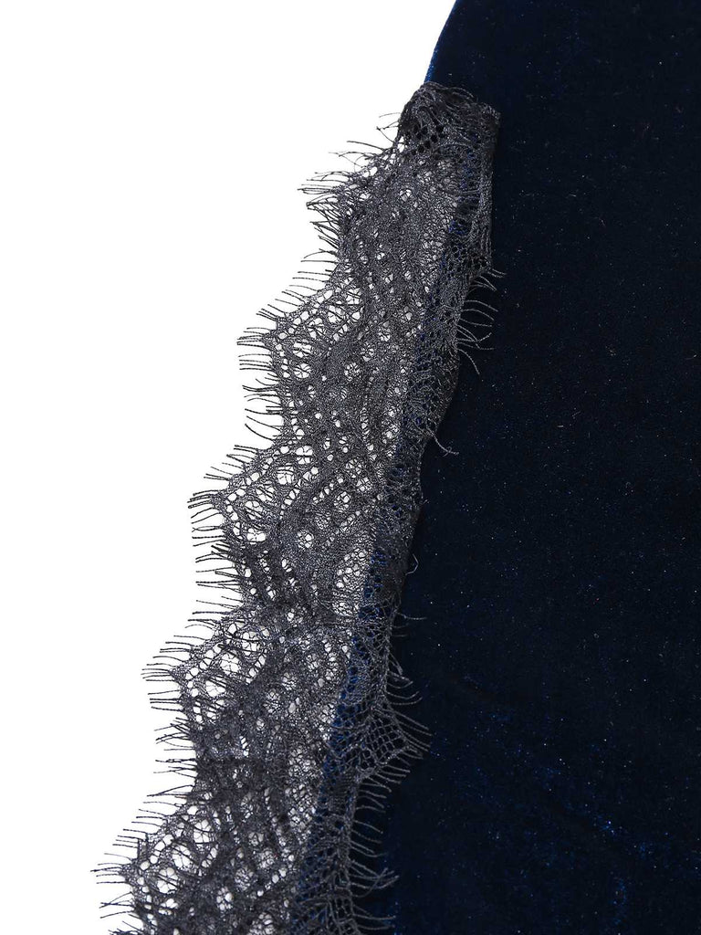 1960s Slip Velvet Lace Nightgown