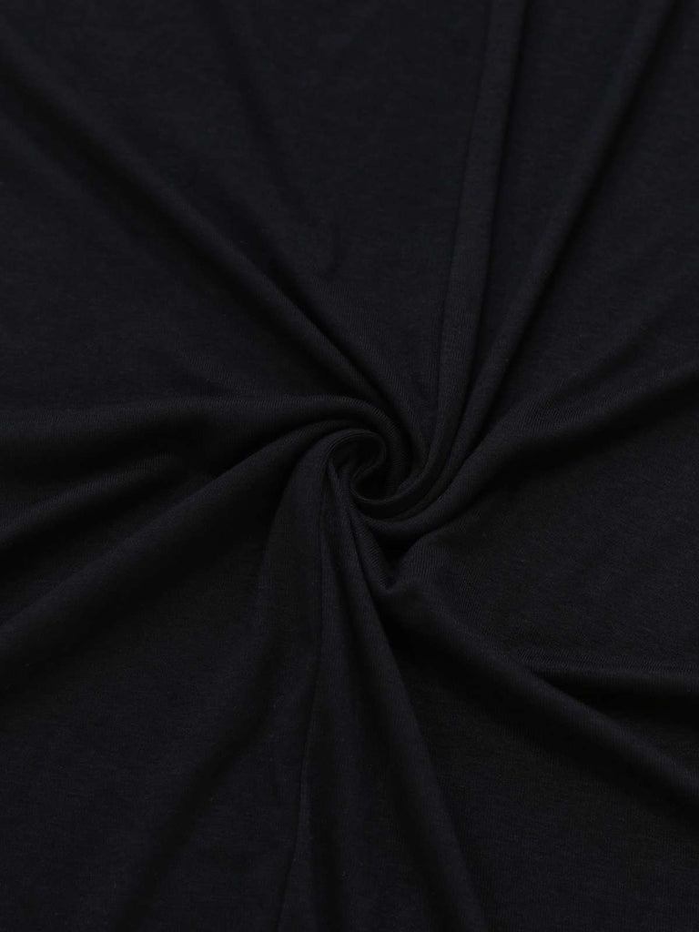 Black 1930s Lace Trimmed Halter Maxi Dress