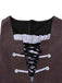 Brown 1960s Pirate Lace-Up Square-Neck Corset Dress