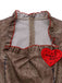 Brown 1960s Halloween Heart Patch Evil Doll Tattered Dress