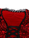 Red 1980s Velvet Lace Sequined Strapless Dress & Cape