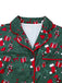 Green 1940s Christmas Print Pajama Set